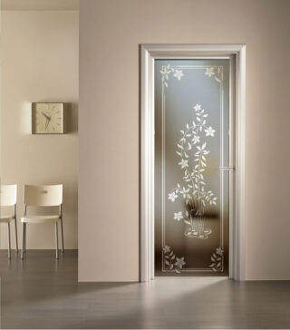 VETRO SABBIATO KAMELIE PER PORTE INTERNE