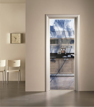 porta a vetro trasparente con decoro digitale Lexus