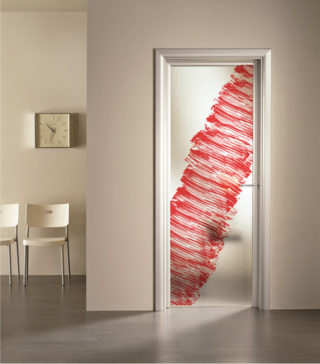 porta a vetro satinato con decoro digitale Fay