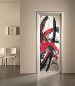 porta a vetro satinato con decoro digitale Raissa