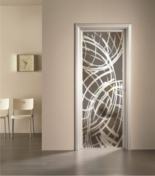 porta a vetro satinato con decoro digitale Dayna