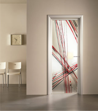 porta a vetro satinato con decoro digitale Azalee