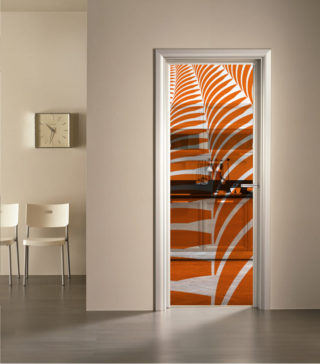 porta a vetro trasparente con decoro digitale Laila