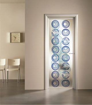 porta a vetro satinato con decoro digitale India