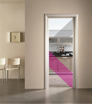 porta a vetro trasparente con decoro digitale Ashley