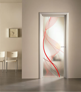 Porta a vetro satinato con decoro digitale Thelma