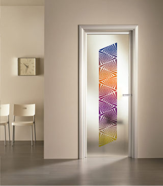 porta a vetro satinato con decoro digitale Keisha