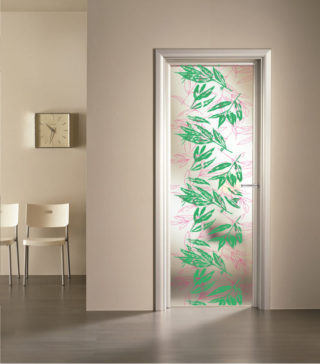 porta battente con vetro satinato e stampa digitale Mya
