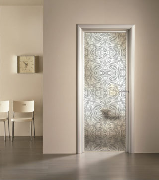 porta a vetro satinato con decoro digitale Helen