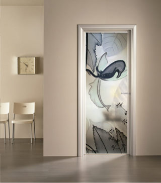 porta a vetro satinato con decoro digitale Emera