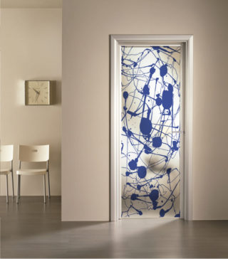 porta a vetro satinato con decoro digitale Cloe