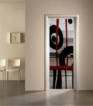 porta a vetro trasparente con decoro digitale Karissa