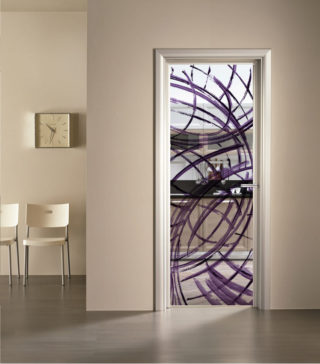 porta a vetro trasparente con decoro digitale Jessica