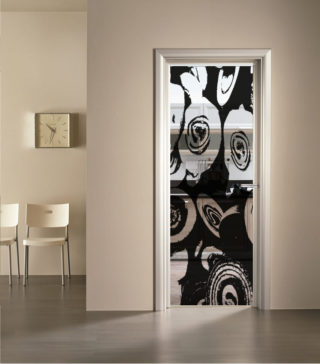 porta a vetro trasparente con decoro digitale Demetra