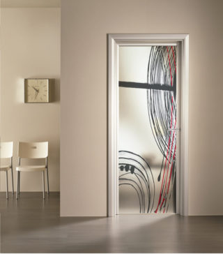 porta a vetro satinato con decoro digitale Kim