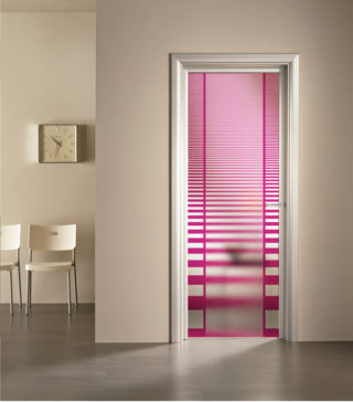 porta a vetro satinato con decoro digitale Allie rosa