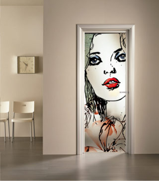 porta a vetro satinato con decoro digitale Giselle