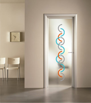 porta a vetro satinato con decoro digitale Judy
