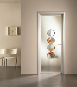 porta a vetro satinato con decoro digitale Chelsea