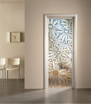 porta a vetro satinato con decoro digitale Janessa