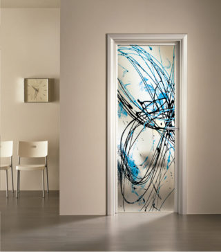 porta a vetro satinato con decoro digitale Diamante